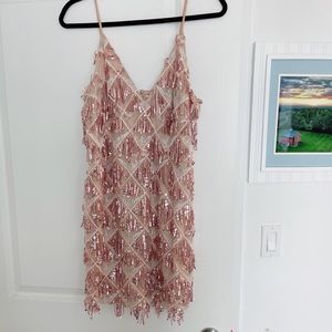 Rose Gold Sequins Dress Size M